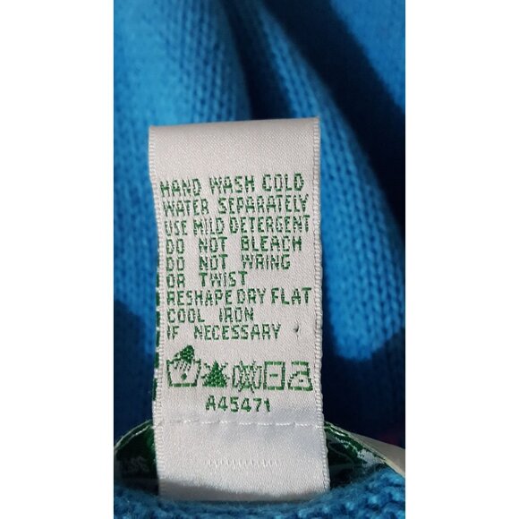 Quacker Factory Sweater Women's L Short-sleeve Pullover Appliqued Beach Blue - Picture 4 of 9